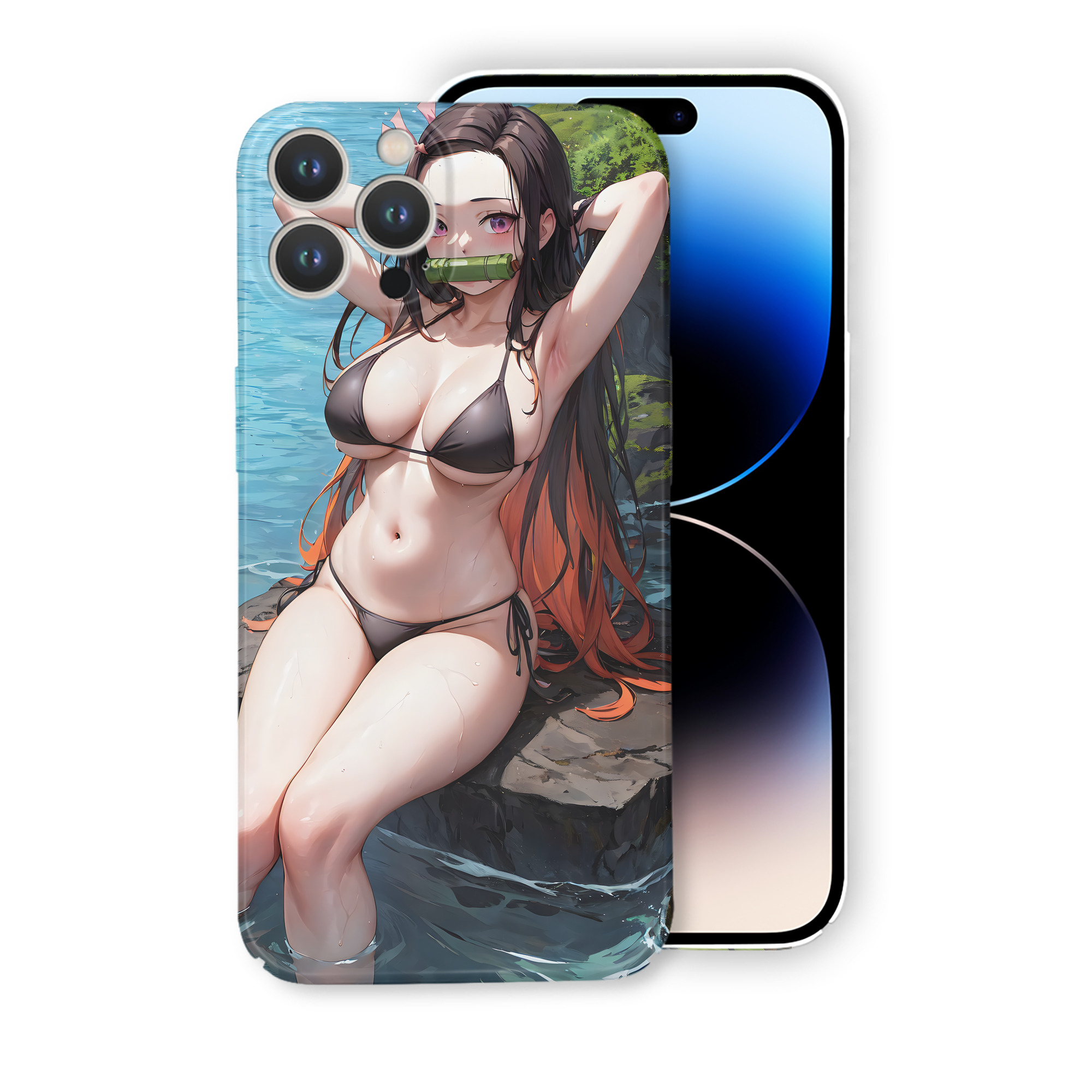（画像用） 鬼滅の刃（きめつのやいば）竈門 禰󠄀豆子／かまど ねずこ Kamado Nezuko 【iPhone 14シリーズ対応】ハードケース